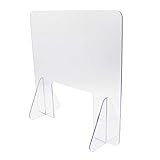 Youning Spuckschutz Gesicht aus Acrylglas Platte Schutzwand Schutzscheibe mit Durchreiche Aufsteller als Niesschutz, Hustenschutz,Schutz