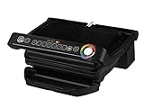 Tefal OptiGrill Kontaktgrill, 6 Programme, Garstufenanzeige, Abnehmbare Platten, Manueller Modus, Elektrogrill, Schwarz, GC705816