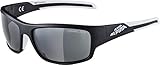 ALPINA TESTIDO - Verspiegelte und Bruchsichere Sport- & Fahrradbrille Mit 100% UV-Schutz Für Erwachsene, black-white matt, One Size