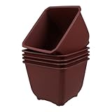 Toddmomy 5Stücke Terracotta Blumentöpfe Für Innenbereich Atmungsaktive Pflanzgefäße Mit Wasserspeicher Für Miniaturpflanzen Stapelbar Und Langlebig Rote Quadratische