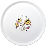 HENDI Pizzateller, Porzellan, Muster: Pizzabacken, Geschirrspüler und Mikrowellen geeignet, ⌀330mm, weiß
