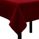 Tischdecke Uni Polyester - Einfarbig, Pflegeleicht, Bügelfrei, Tischtuch, Tischwäsche, Privat, Restaurant, Hotel, Handgefertigt, Made in Europa (Bordeaux Rot, 80x80 cm)
