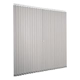 Ventanara® Lamellenvorhang raumverdunkelnd 100% Komplettset Vertikaljalousie 89mm inklusive Montagematerial (Grau, 200 x 250 cm)