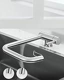 ANYCEE Vorfenster Küchenarmatur Klappbar, Hochdruck Wasserhahn Küche mit 2 Strahlarten, Mischbatterie 360° Drehbar, Edelstahl Armatur Küche mit Kaltstart