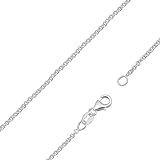 Vinani Damen Ankerkette 925 Silber - glänzend feine Gliederkette 0,7 mm Stärke Halskette für Frauen aus 925 Sterling Silber Karabiner Verschluss UB45