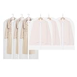 6 Stück Kleidersack, KleiderschutzhüLle, KleidersäCke, Kleidersack Anzug Lange,für Anzüge Kleider Mäntel Sakkos Hemden Abendkleider Anzugsack Aufbewahrung Kleiderhülle （60 X 120/100cm）