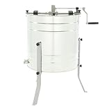 LYSON 3-Waben Honigschleuder Diagonalschleuder Ø500 Manuelle Honeyextractor Tangentialschleuder mit Handantrieb für 3 Rähmchen Universal Edelstahl Imkerei Bienenzüchter MINIMA LINE