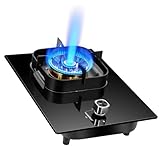 THEGA Gaskocher - 5,2 KW Outdoor-Gasherd, Gasherd Aus Gehärtetem Glas, Campingkochfeld Für Den Einbau, Für Die Küche Im Wohnmobil Zu Hause, Mit Flammendurchschlagschutz(NG)