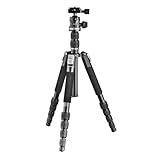 Mantona DSLM Travel Evolution 2252-RA Reisestativ, Kamerastativ bis 147 cm, belastbar bis 8 kg, Dreibein- und Einbeinstativ, Stativ mit Kugelkopf und Schnellwechselplatte