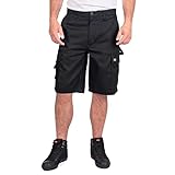 Lee Cooper Workwear Herren Klassische Mehrfachtaschen Cargo Shorts, Schwarz, 32W