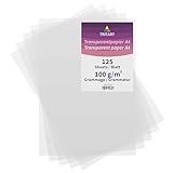 Tritart Transparentpapier Bedruckbar Weiß DIN A4 - Abpauspapier Pergamentpapier zum Bedrucken 125 Blatt 100g/m² - Architektenpapier Transparent Papier Bögen - Tracing Paper