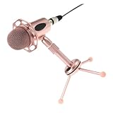NUOBESTY 1Satz Kompaktes Spielmikrofon mit Einstellbarem Stativ Mobiles Mikrofon für Live Streaming Voice Chat Tragbar Benutzerfreundlich