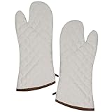 Hohopeti Hitzebeständige Baumwoll ofenhandschuhe Schützende Küchenhandschuhe mit Aufhängeöse Groß Leicht für Backen Grillen Kochen Vielseitig für Haushalt und Gastronomie