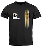 MoonWorks® Herren T-Shirt Deutschland Fußball EM-Shirt 2024 personalisierbar Wunschname und Trikotnummer WM Fanshirt Personalisierbar schwarz XXL