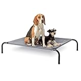 Bedsure Hundeliege Outdoor mittelgrosse Hunde - Hundeliege grau in und Outdoor Garten, für draußen Camping erhöhtes Hundebett, Größe in M 105x80 cm, höhe in 20 cm