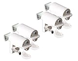 KLEMMFLEX Klemmhalter für Jalousien, Jalousie Halterung ohne Bohren, zum Klemmen, 4 Stück, Weiss, Stabiler Klemmträger mit Metallbügel, verstellbar von 4-25 mm, für Fenster und Balkontüren