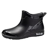 Generisch Gummistiefel Damen Regenschuhe Wasserdicht Halbhoch Segelstiefel Damen Chelsea Stiefel Stiefeletten Ankle Chelsea Booties rutschfest Regenstiefel Bequem Mode Gartenschuhe