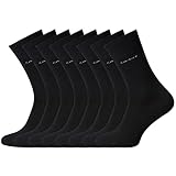 Camano 8 Paar Socken Unisex 3642 CA-SOFT Cotton ohne Gummidruck Damen und Herren Strümpfe, Farbe Schwarz, Größe 43-46