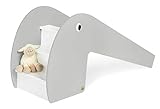 Pinolino Indoor-Rutsche Lotta aus Holz, Belastbarkeit 60 kg, mit 2 Augenaufklebern, für Kinder ab 3 Jahren, weiss/grau, 1 Stück (1er Pack)