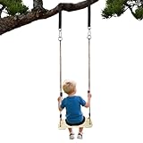 Baumschaukel aus Holz, robuster Sitz, Spielplatzschaukel im Freien | Kiefernholzkonstruktion, 150 kg Tragkraft | 46 × 20 × 5 cm | Für Hinterhof- und Gartenspaß