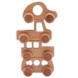 Woodily Wooden Toys - Holzspielzeug Holzautos für Kinder Junge Mädchen ab 0 Monate, Nachhaltig, Montessori Spielzeug Holz Auto Babyspielzeug Geburt Motorikspielzeug Kauspielzeug Geburtstagsgeschenk