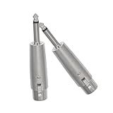 HOMSFOU 2 Stück Mono Stecker zu Pin Xlr Weiblich Adapter Professioneller Audio Mikrofon Adapter für Klare Klangübertragung und Einfache Nutzung