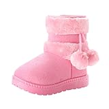 NSICBMNO Kinder-Schneestiefel für Mädchen, Stiefeletten, Fleece-gefüttert, warme Winterstiefel, rutschfeste Wanderschuhe, Outdoor-Stiefel, flauschige Schuhe, Kampf-Cowgirl-Stiefel, lange Plattform