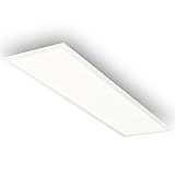 BRILONER – Badlampe 100 cm, Badleuchte, LED Panel mit neutralweißem Licht, IP44 Spritzwasserschutz, LED Deckenlampe, Garage, Werkstatt Deckenleuchte, Keller, Schlafzimmerlampe, 100x25x6 cm, Weiß
