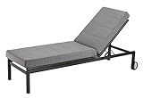 XDREAM Garden Auflage für Gartenliegen | Sonnenliegenauflage | hochwertige Gartenmatratze für Liegen, Sonnenliegen, Balkon, Outdoor | Liegenauflage anthrazit ohne Gartenliege | 60 x 200 cm
