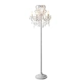 American Country Boden Lampe, 5-Lights Elegance Kristall Stehleuchte Retro Kerze Schmiedeeisen lesen Winkellampe Bauernhaus Stehlampe