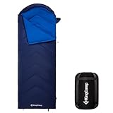 KingCamp Schlafsack, warm und leicht, Innen- und Außendesign, komplett entfaltbar, wasserabweisend und langlebig, Schlafsack Outdoor Camping, (Navy L Zip, 220×75cm)