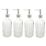 DRESSOOS 4 Stück Lotionsflasche Aus Glas Lotionsbehälter Behälter Für Toilettenartikel Pumpe Lotion Flasche Shampoo-Flasche Leeren Shampoobehälter Weiß