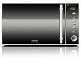 CASO | MG20 Ceramic menu 2-in-1 Mikrowelle mit Grill | Keramikboden und Grill-Rost für 2 Ebenen, 900 W, 1000 W Grill, 20 L, Edelstahl, verspiegelt