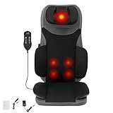 Massagesitzauflage mit Wärme und Vibration, Rückenmassage und Nackenmassage, Massagematte mit Autostromkabel,5 Funktionsmodi, 3-Gangmodus, Rückenmassagegerät für Hause, Büro, Autos