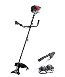 Scheppach Benzin Motorsense BCH3300-100PB mit 2 Spulen | 2in1 Freischneider, Rasentrimmer | 1,22PS Leistung | Schnittbreite 430/255mm | Anti-Vibration, Schaft 150cm | mit Tippautomatik & Schultergurt