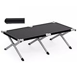 WDFYD Camping Cot, Militär Cot Portable Camping Cots zum Schlafen 74.8'x24.4'x16.5' Klappbett für Erwachsene Teen Outdoor Reisen, Unterstützung 300 Lbs