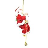 ASHLUYAK Perlen Klettern Fallschirm Weihnachtsmann Figuren Action Musik Elektrische Puppe Seil Geschenke Weihnachten Ornamente Geschenk für Kinder Erwachsene Klettern Weihnachtsmann Ornament