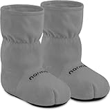 normani® Körnerpantoffeln - Hausschuhe für die Mikrowelle - Hausstiefel mit Leinsamenfüllung - extra hoher Schaft Grau L=41/45