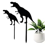 Dinosaurier-Gartenstecker | Dinosaurier-Dekostecker für Topfpflanzen – wasserdicht, niedlich, handbemalt, Acryl, Hofkunst-Ornamente für Sukkulenten