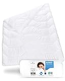 Bettdecke 200x200cm, Kuschelige Ganzjahresdecke mit 𝐇𝐲𝐠𝐢𝐞𝐧𝐞𝐬𝐜𝐡𝐮𝐭𝐳 für Allergiker, Atmungsaktive 200x200 Stepp-Decke BLANCO mit Feuchtigkeitsmanagement, Große Duvet für 2 Personen