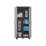 Keter Besenschrank Titan 80 x 44 x 182 cm 8 Einlegeböden klappbar Titan Besenhalter