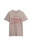 Superdry Herren Copper Label Workwear T-Shirt Dunkelbeige Strukturiert S