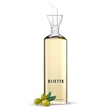Olietta Tropf- und auslaufsichere Ölflasche aus Glas - 500 ml Ölflasche mit Ausgießer - Ölspender zum Ausgießen & Träufeln von Olivenöl & anderen Flüssigkeiten - Leicht zu reinigen - Öl Dosierflasche