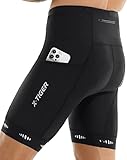 X-TIGER Radlerhose Herren mit 5D Sitzpolster,Fahrradhose Herren Atmungsaktive Schnelltrocknende Radhose mit 3 Taschen