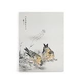 Grünfink und Hirtentäschel Vintage von Kashu Leinwandbild Wandbild Wandkunst Wohnkultur Kunst Deko 24x32