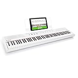 Alesis Recital - E Piano 88 Tasten für Einsteiger mit Halbgewichteten Volle Größe Klavier, Lautsprechern, fünf Premium-Stimmen, Kopfhörerausgang, Klavier Lektionen-Abo, Weiß