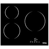 Glaskeramikkochfeld, IsEasy Glaskeramikkochfeld 3 platten, 60cm 5500W, Kochfeld mit 3 Kochzonen, Elektro Autark Eingebaut Keramikkochfeld, 9 Heizstufen, Timer, Kindersicherung, Kein Stecker