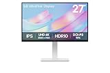 LG, 27 Zoll, Ultrafine Display, Monitor, UHD 4K 3840 x 2160, IPS, HDR10, DCI-P3 90%, 27US550-W.AEU – Weiß