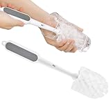 Tragbare Flaschenbürste, abnehmbares Reinigungswerkzeug, 26,7 x 5,7 cm, Becherreiniger mit Nylonborsten, Edelstahl-Flaschenbürste, schmaler Raumreiniger mit Griff, Küchenwerkzeug für Tassen, Flasche