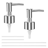 2 Stück Seifenspender Pumpkopf Seifenspender Ersatzpumpe Seifenpumpe Pumpspender mit 4 Rohr Seifenspender Aufsatz für Flaschen Seifenspender Pumpe für 28 mm Gewinde Flasche Küche Badezimmer Worktop